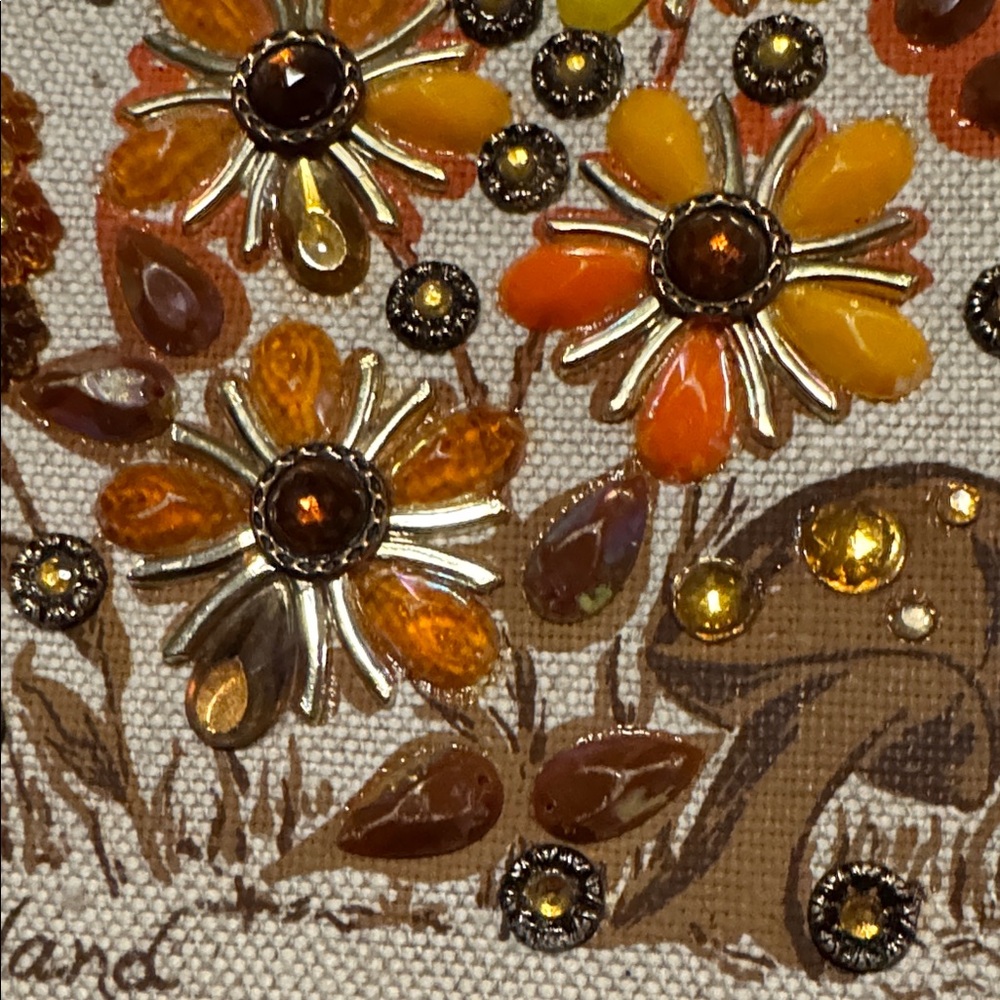 WONDERLAND  Collins of Texas jeweled oranges and golden Tote - Picture 13 of 16